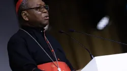 Nigerian Cardinal John Onaiyekan speaks at the International Eucharistic Congress in Budapest, Hungary, Sept. 9, 2021. Daniel Ibáñez/CNA.